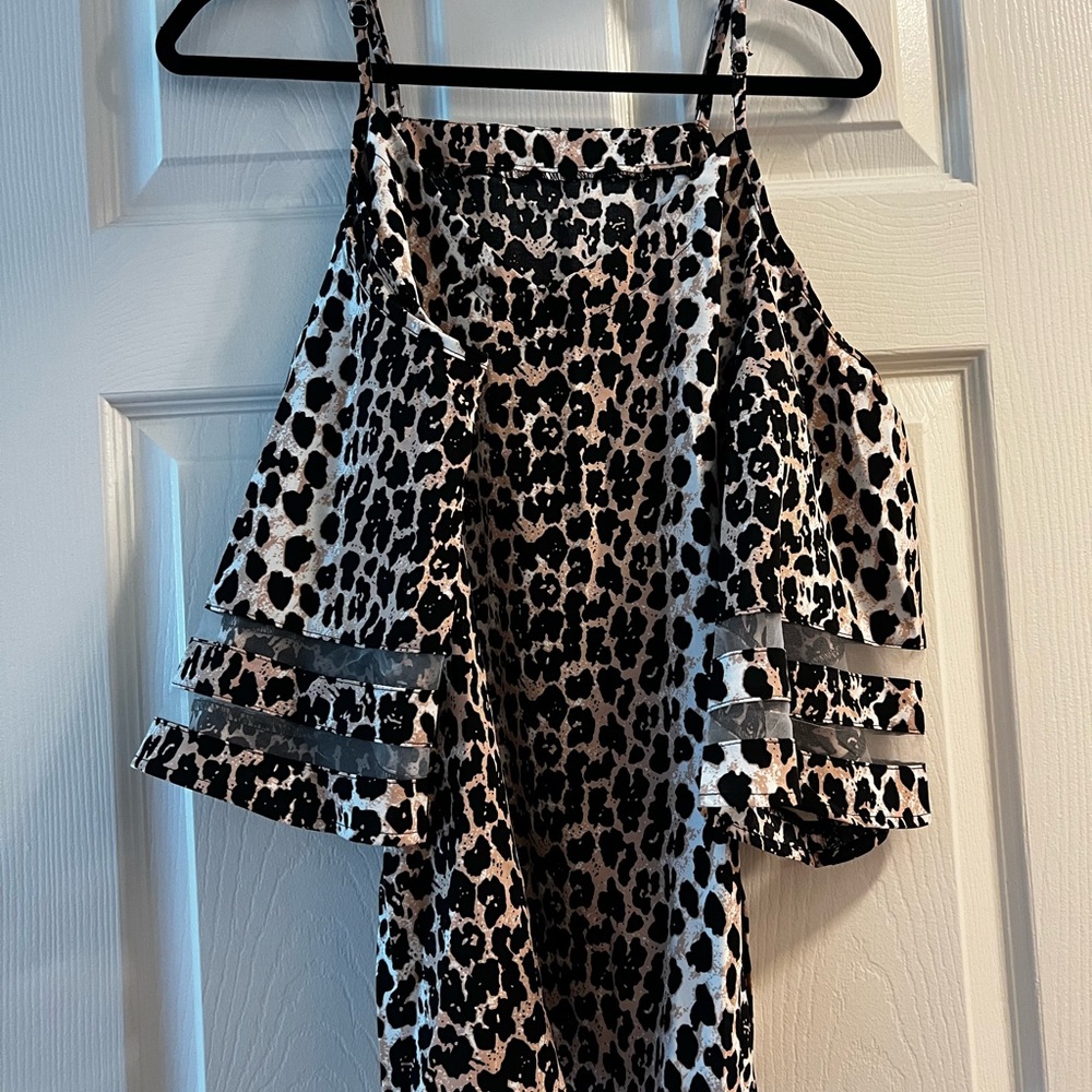 Leopard Print Ruffle Dress